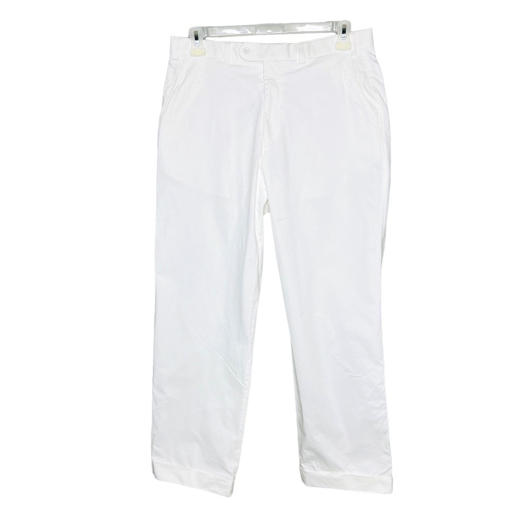 Hiltl Men’s White Cuffed Hem Ultimate Trousers